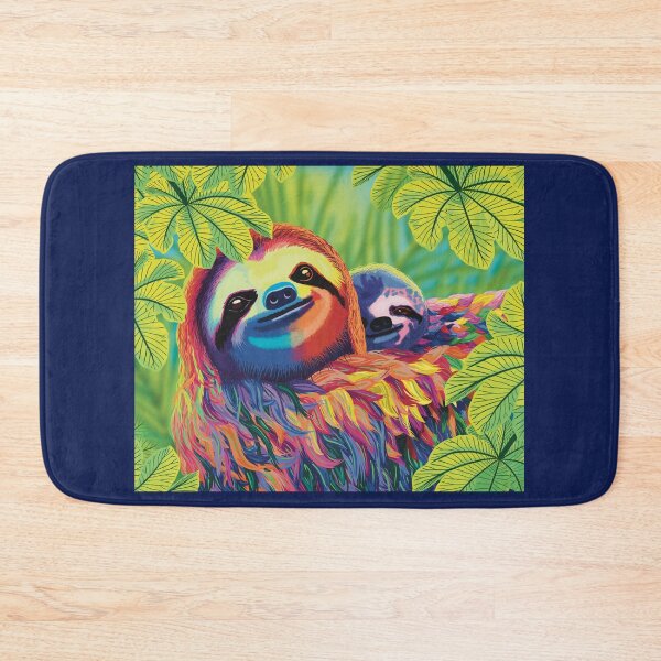 Item preview, Colorful Sloth Mom and Baby designed and sold by Catherine Harrison.