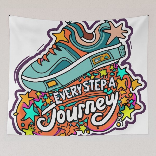 Item preview, Every Step a Journey - Graffiti Sneaker and Stars Design designed and sold by NiftyWrx.