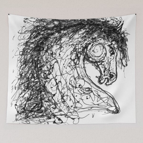 Item preview, Horse Inspired by  Dripped Abstract Pollock Style for #RedBubble Products designed and sold by Rocky Mountain Artistry.