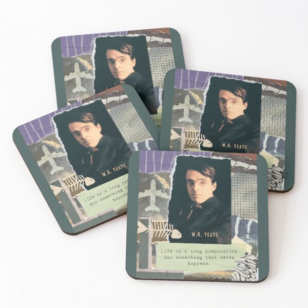 Item preview, William Butler Yeats portrait and quote: William Butler Yeats portrait and quote: Life is a long preparation for something that never happens. designed and sold by artbleed.