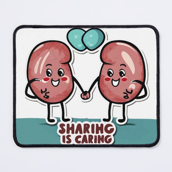 Item preview, Playful Cartoon Kidneys with 'Sharing is Caring' Quote designed and sold by NiftyWrx.