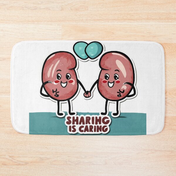 Item preview, Playful Cartoon Kidneys with 'Sharing is Caring' Quote designed and sold by NiftyWrx.