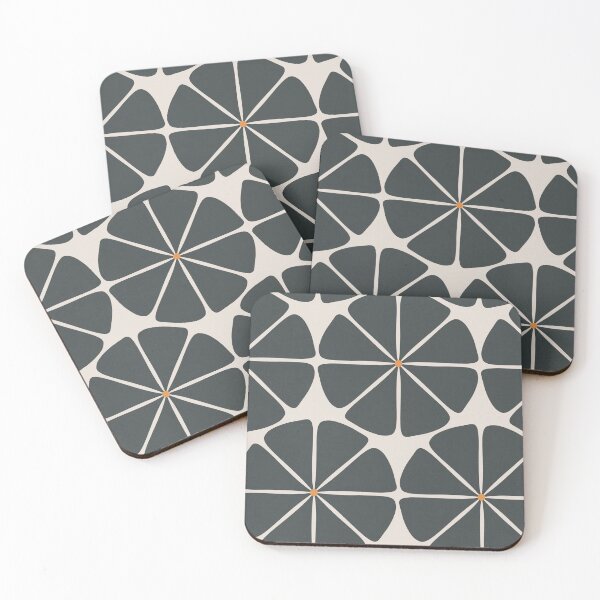 Item preview, Black Retro Florals Pattern designed and sold by technicolorable_art.