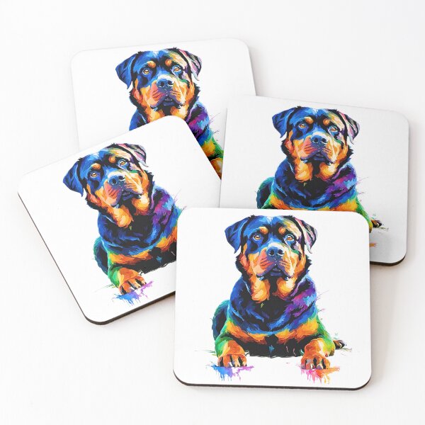 Aperçu de l'œuvre Rottweiler arc-en-ciel Impressionnisme créée et vendue par Fredster1966.