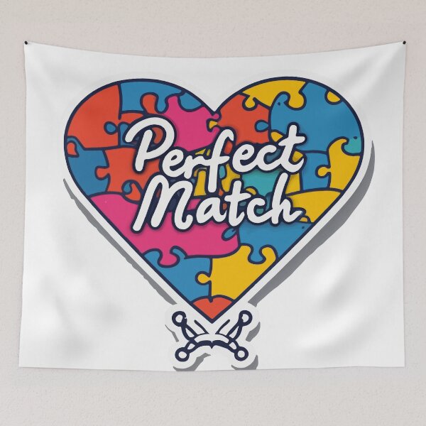 Item preview, Perfect Match Abstract Heart Puzzle designed and sold by NiftyWrx.