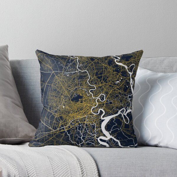 Item preview, Ho Chi Minh City Map of Vietnam - Gold Art Deco designed and sold by deMAP.