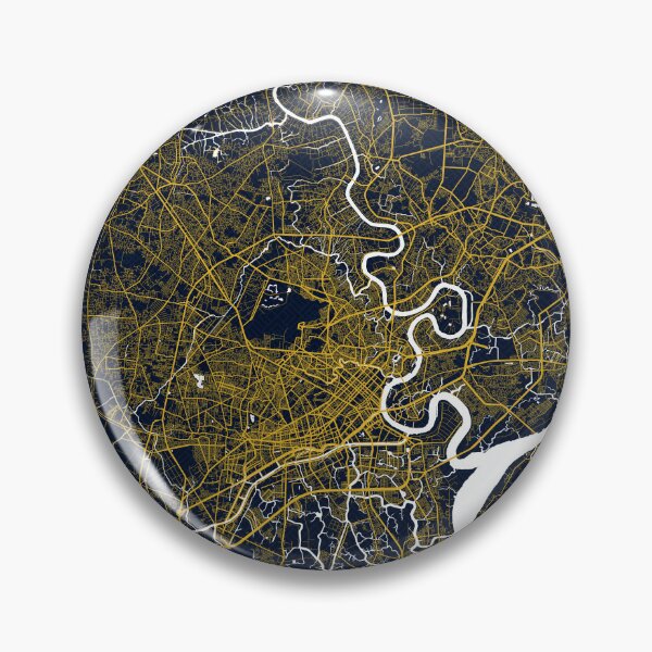 Item preview, Mapa de la ciudad de Ho Chi Minh de Vietnam - Art Déco dorado designed and sold by deMAP.