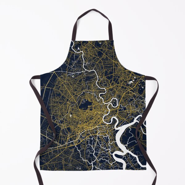 Item preview, Ho Chi Minh City Map of Vietnam - Gold Art Deco designed and sold by deMAP.