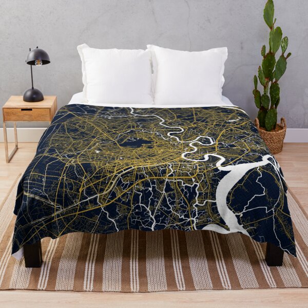 Item preview, Ho Chi Minh City Map of Vietnam - Gold Art Deco designed and sold by deMAP.