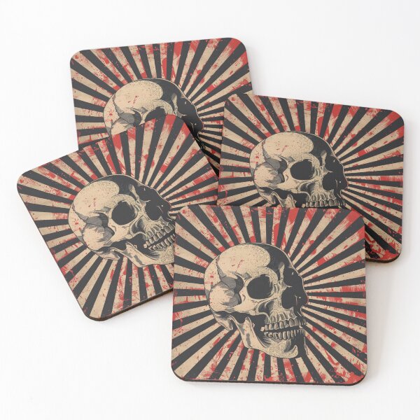 Item preview, Grunge Skull On Vintage Red And Black Background designed and sold by GrinGalore.
