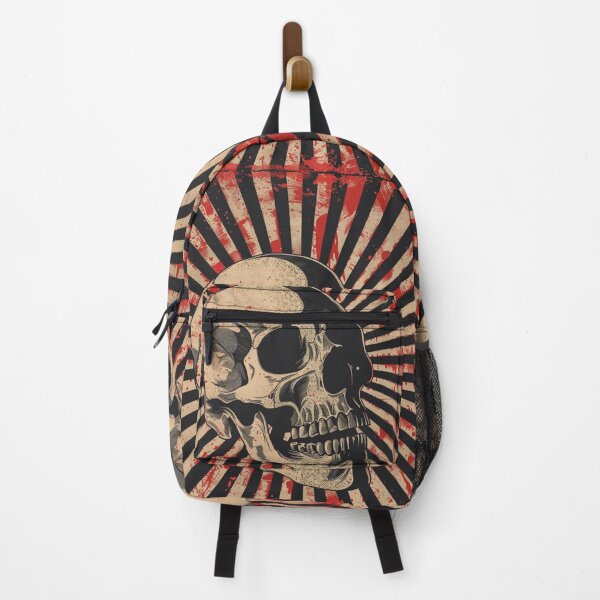 Item preview, Grunge Skull On Vintage Red And Black Background designed and sold by GrinGalore.