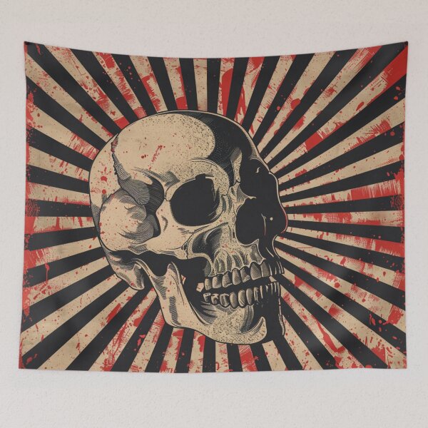 Item preview, Grunge Skull On Vintage Red And Black Background designed and sold by GrinGalore.