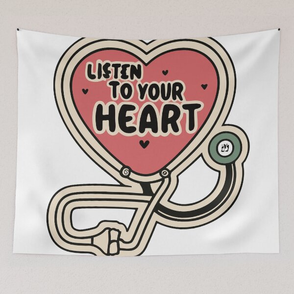 Item preview, Vintage Stethoscope Heart - Listen to Your Heart Graphic designed and sold by NiftyWrx.