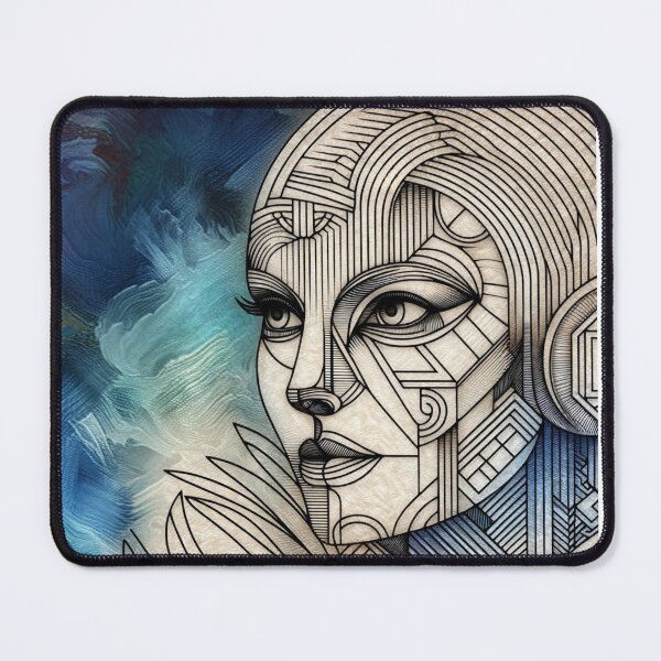 Item preview, Elegant Art Deco Inspired Woman Sticker – Vintage Style, Intricate Lines, and Graceful Beauty for Laptops, Planners, and Gifts designed and sold by AlphaPODMonkey.