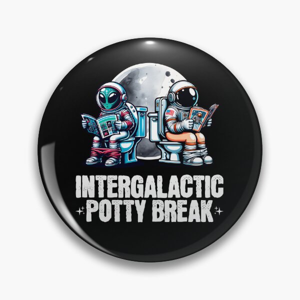 Item preview, Funny Alien and Human Potty in Space, Intergalactic Potty Break, Space Alien Human  designed and sold by DAMOTAmagazine.