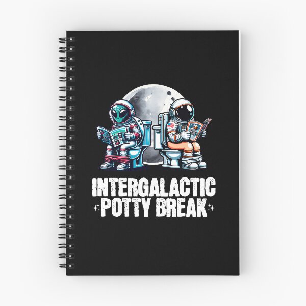 Item preview, Funny Alien and Human Potty in Space, Intergalactic Potty Break, Space Alien Human  designed and sold by DAMOTAmagazine.