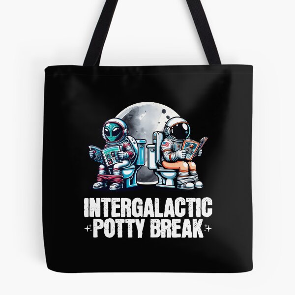 Item preview, Funny Alien and Human Potty in Space, Intergalactic Potty Break, Space Alien Human  designed and sold by DAMOTAmagazine.