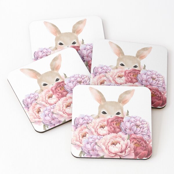 Item preview,  little easter bunny hiding / peonies  designed and sold by coloursforkids.
