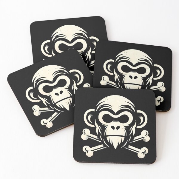 Item preview, Jolly Roger pirate flag monkey skull crossbones designed and sold by TaevasDesign.