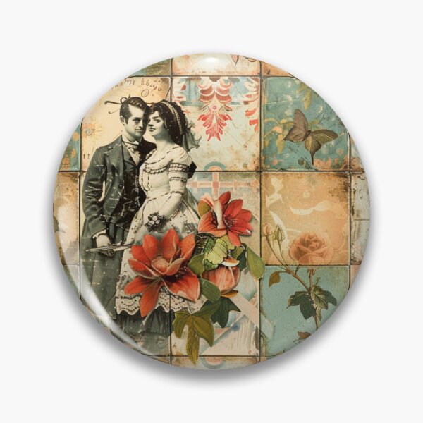 Item preview, Vintage Chabby Mosaics Tile Birds Fruits designed and sold by GrinGalore.