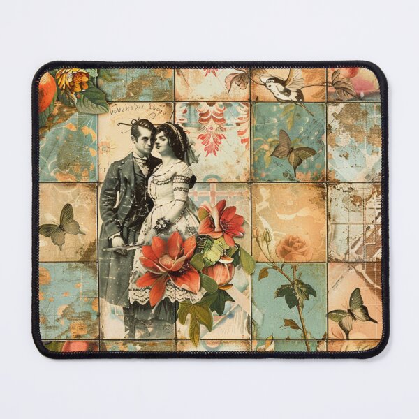 Item preview, Vintage Chabby Mosaics Tile Birds Fruits designed and sold by GrinGalore.