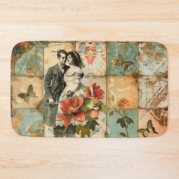 Item preview, Vintage Chabby Mosaics Tile Birds Fruits designed and sold by GrinGalore.