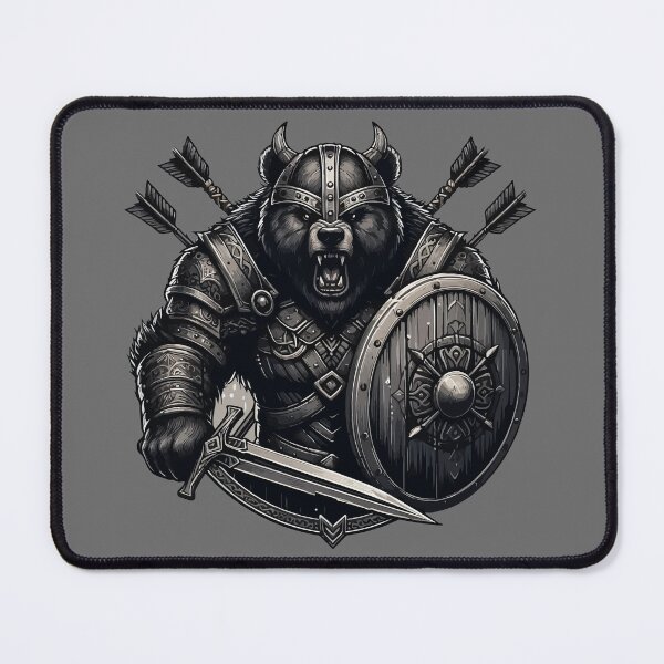 Item preview, Goth Norse Mythology Viking Warrior Bear Berserker designed and sold by TomFrontierArt.