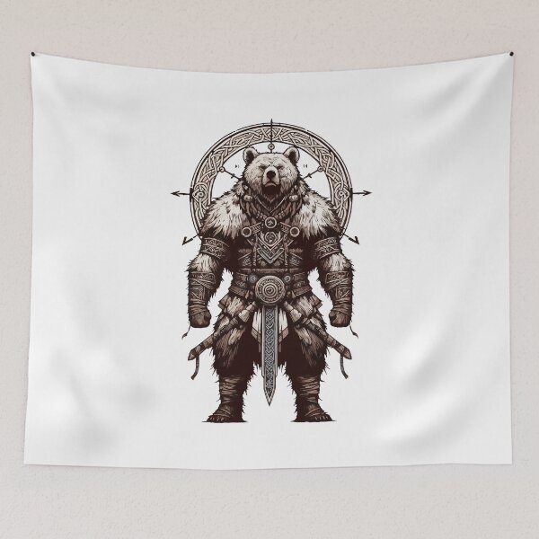 Item preview, Norse Mythology Viking Warrior Bear Berserker designed and sold by TomFrontierArt.