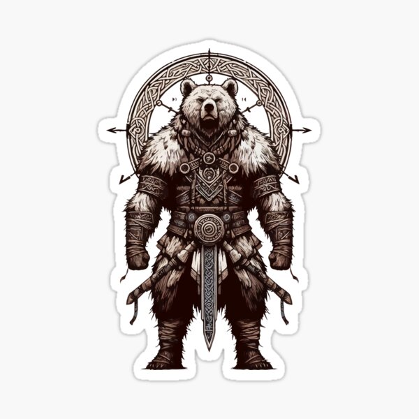Item preview, Norse Mythology Viking Warrior Bear Berserker designed and sold by TomFrontierArt.