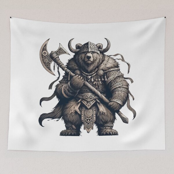 Item preview, Norse Mythology Viking Warrior Bear Berserker designed and sold by TomFrontierArt.