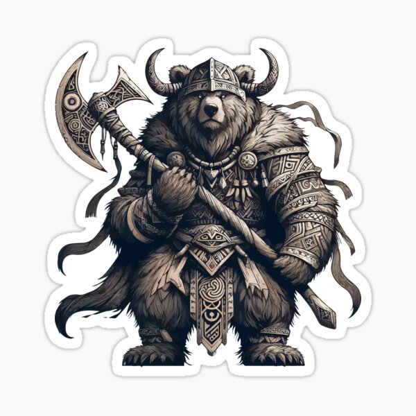 Item preview, Norse Mythology Viking Warrior Bear Berserker designed and sold by TomFrontierArt.