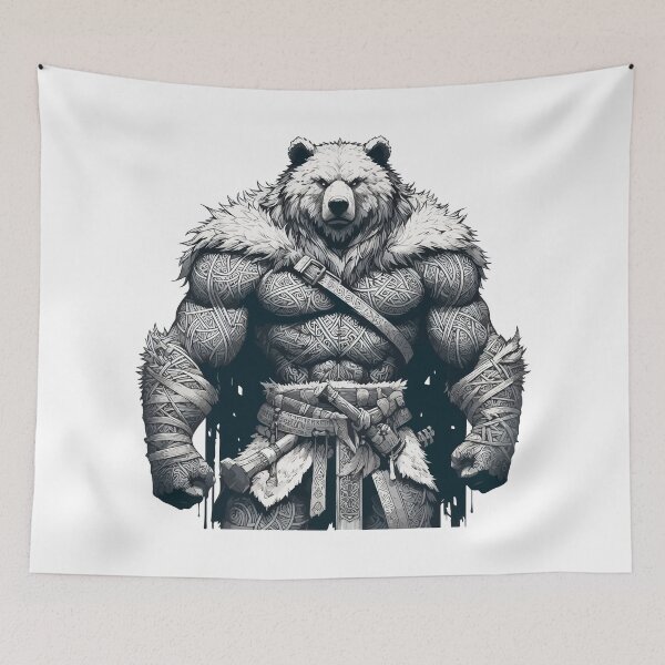 Item preview, Norse Mythology Viking Warrior Bear Berserker designed and sold by TomFrontierArt.