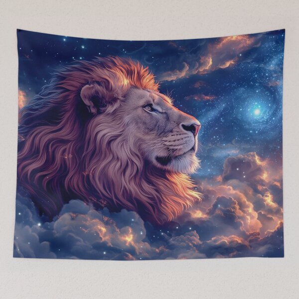Item preview, Majestic Galaxy Lion Space Art - Vivid Celestial Lion Illustration designed and sold by Parkerzz.