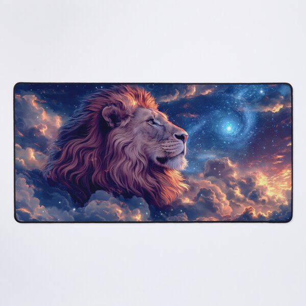Item preview, Majestic Galaxy Lion Space Art - Vivid Celestial Lion Illustration designed and sold by Parkerzz.