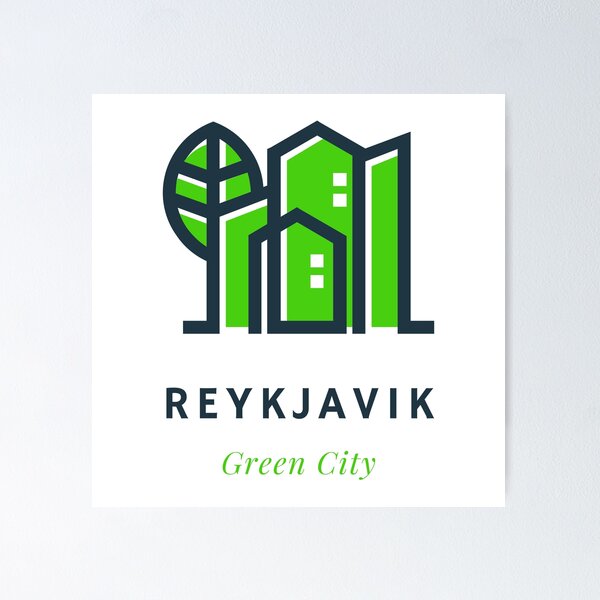 Item preview, Reykjavik in Iceland Europe Sustainable Green City Logo designed and sold by Vintage-TM.