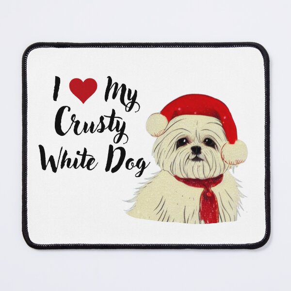 Item preview, Cute Little Crusty White Dog with Fluffy Curly Haired Christmas designed and sold by FociCreate.