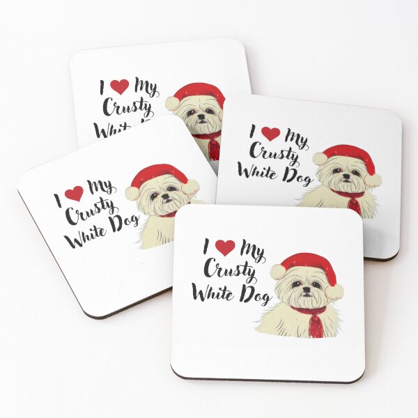 Item preview, Cute Little Crusty White Dog with Fluffy Curly Haired Christmas designed and sold by FociCreate.