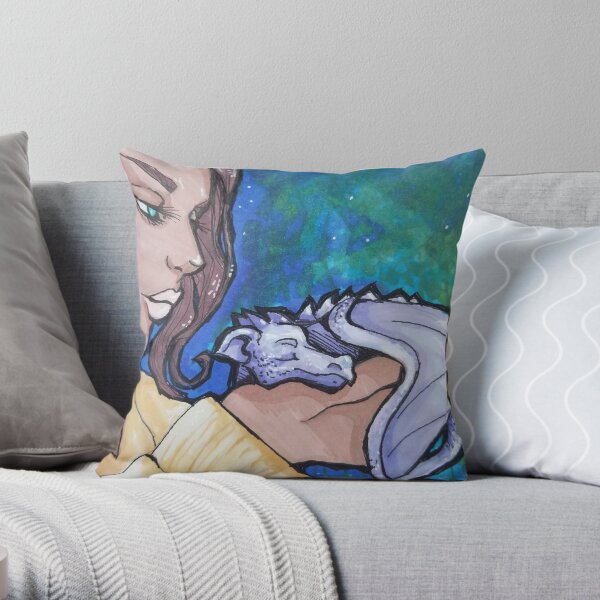 Sleeping Purple Dragon Throw Pillow