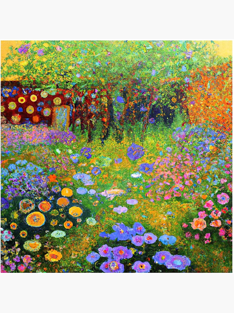 印象派　【Flower Garden】lithograph Wild Flower Garden Print by Korinne Carpino, Alcohol Ink Artist