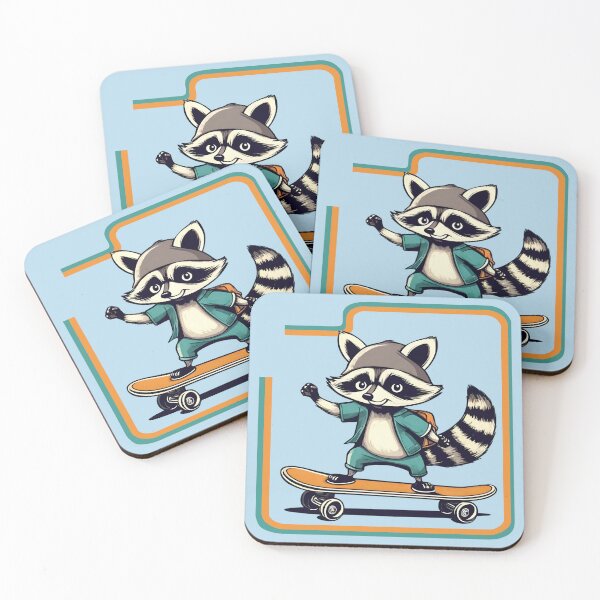 Item preview, Raccoon skateboarding designed and sold by Eolithic.