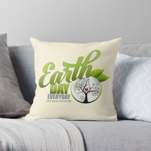 Give Back to Nature - Earth Day Everyday Throw Pillow