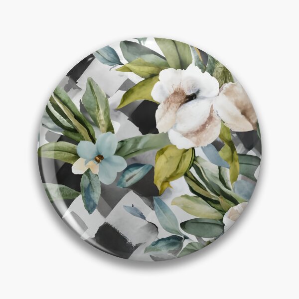 Item preview, Watercolor Floral Diagonal Black and White Buffalo Check designed and sold by Tamas Das.