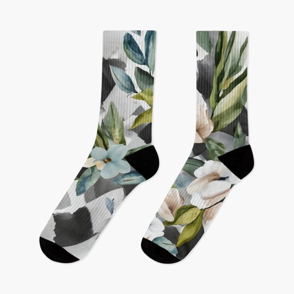 Item preview, Watercolor Floral Diagonal Black and White Buffalo Check designed and sold by Tamas Das.