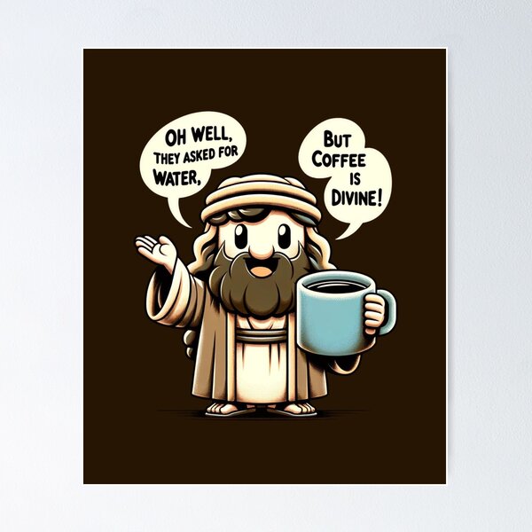 Item preview, Divine Brew - Whimsical Coffee Miracle Tee designed and sold by BlueGoldArt.