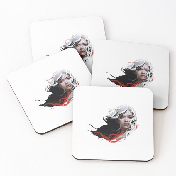 Item preview, Red white and black beautiful girl strong contrast gothic designed and sold by w1ckerman.