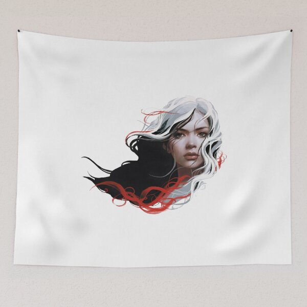 Artikelvorschau, Red white and black beautiful girl strong contrast gothic entworfen und verkauft von w1ckerman.