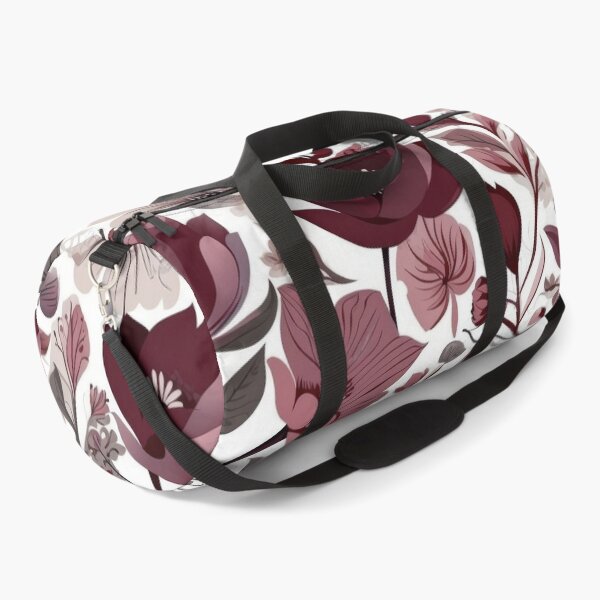 Item preview, Deep burgundy, grey & white scandi floral pattern designed and sold by PrettyPinkSkies.