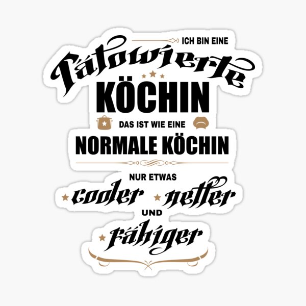 Artikel-Vorschau von Tätowierte Köchin ist cooler! Lustige Geschenkidee für Köchinnen mit Tattoos., designt und verkauft von silentcolors.