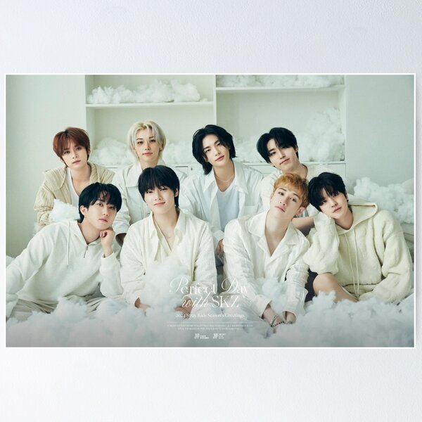 Item preview, Stray Kids SKZ 2024 cute white fluffy kpop boys designed and sold by Kpop-Noona.
