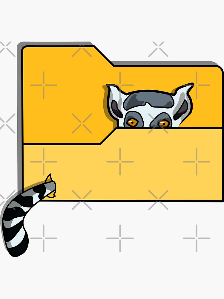 Thumbnail 3 of 3, Sticker, Lemur in a Folder Icon designed and sold by celeste-vs.